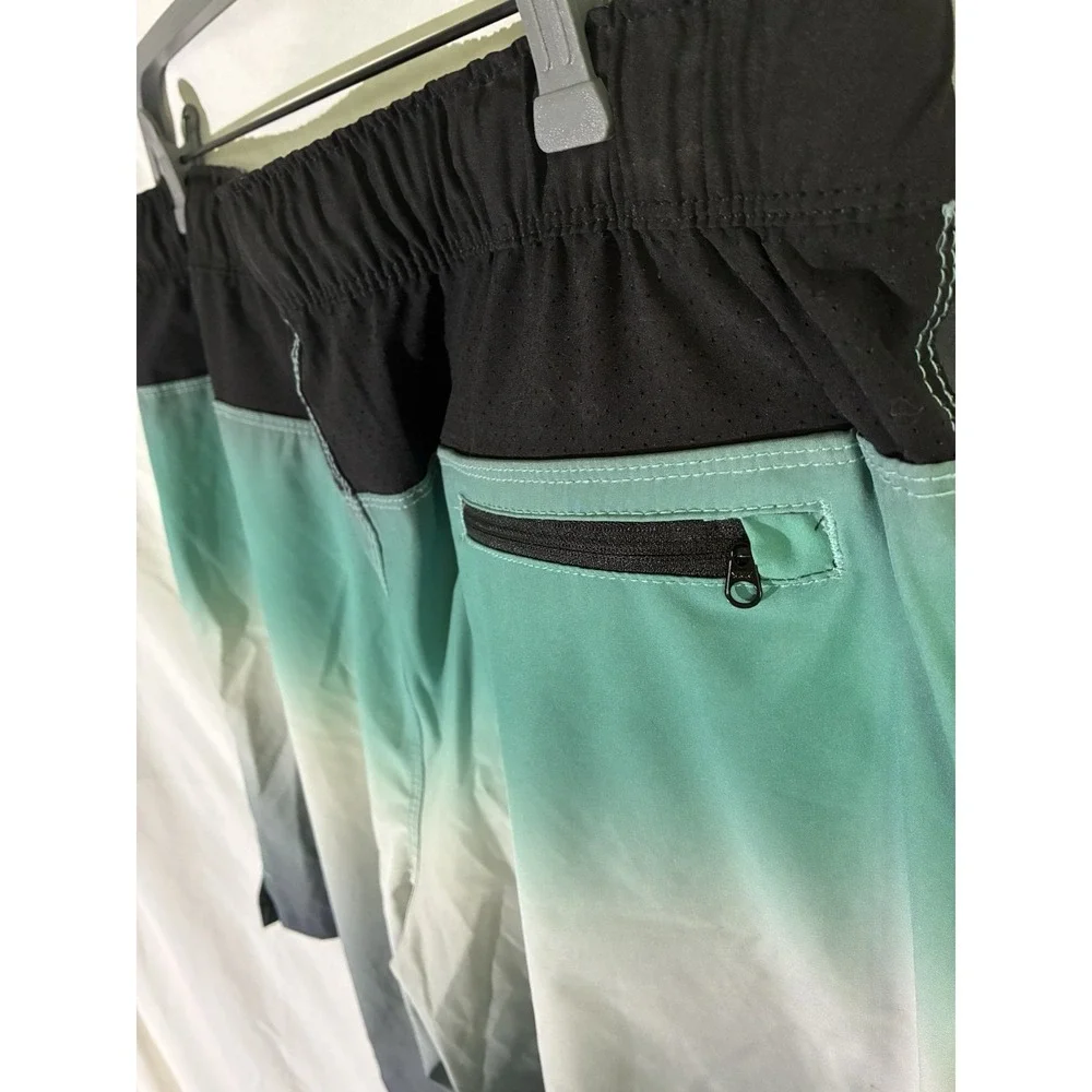 Speedo Tech Volley Swim Shorts Trunk Mens L PUF 50+ Blue Stretch Comfort Liner